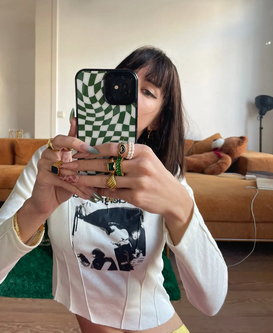 Sage Green Checks Case