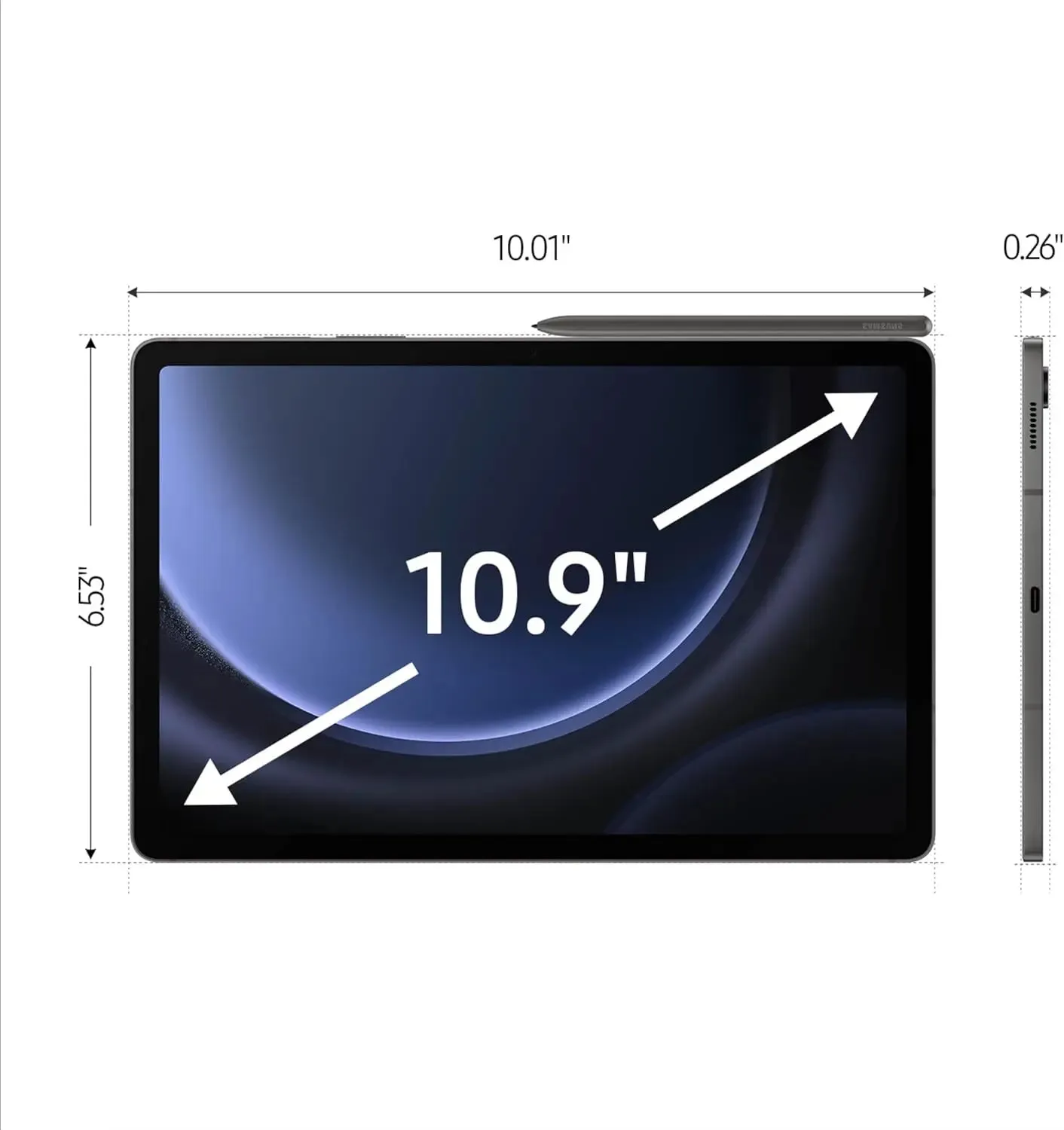 Samsung Galaxy Tab S9 FE Wi-Fi 10.9” 256GB Android Tablet, IP68 Water- and Dust-Resistant, Long Battery Life, Powerful Processor, S Pen, 8MP Camera, Lightweight Design, US Version, 2023, Gray