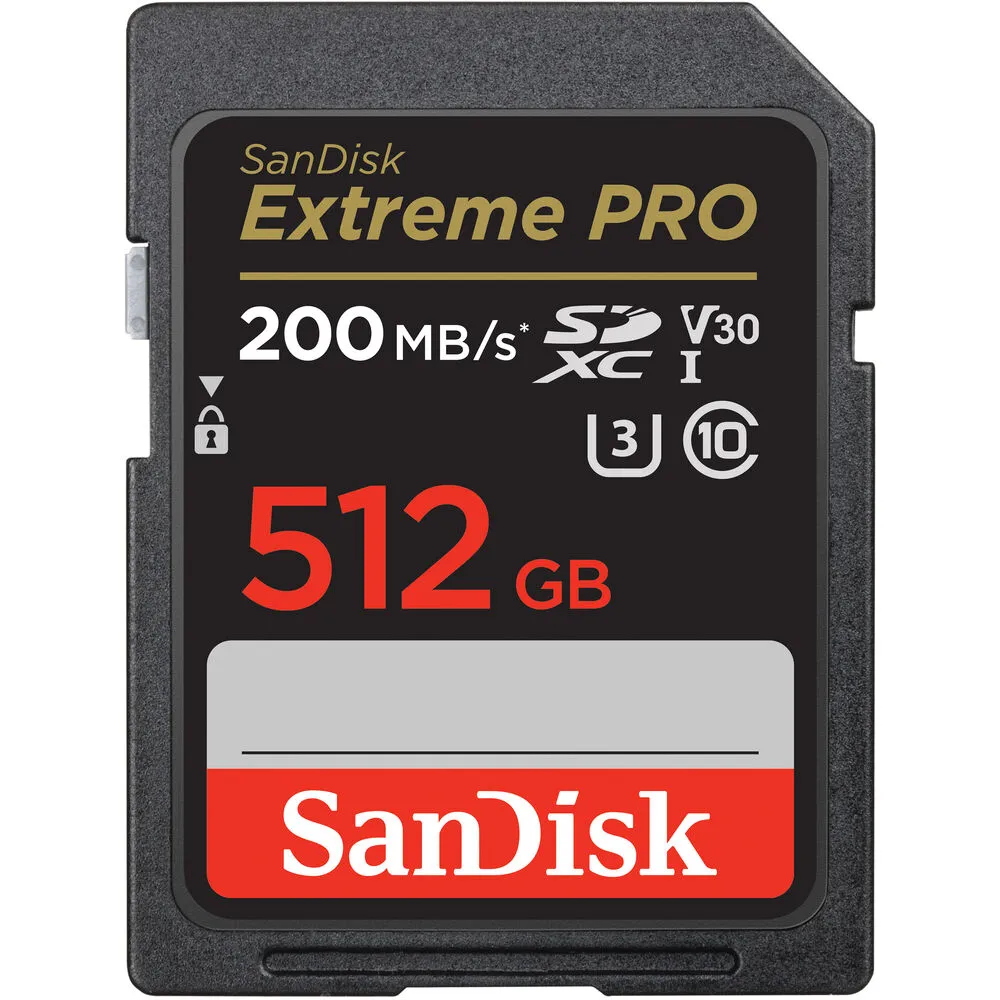 SanDisk Extreme Pro SD Card 512GB UHS-I SDXC Class 10, 200MB/s Read Speed V30 | Model - SDSDXXY-512G-GN4IN