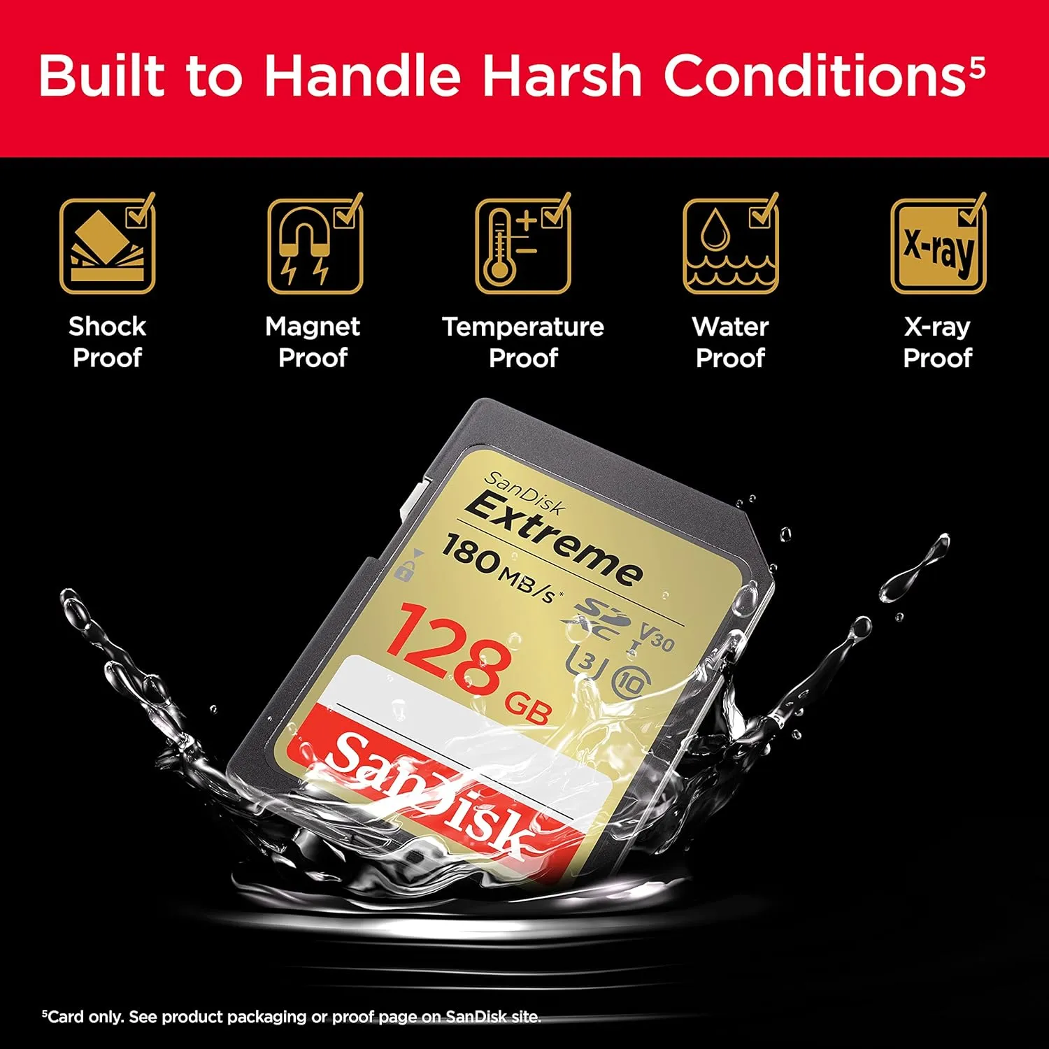 SanDisk Extreme SD UHS-I 128GB Card for DSLR and Mirrorless Cameras