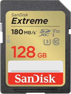 SanDisk Extreme SD UHS-I 128GB Card for DSLR and Mirrorless Cameras