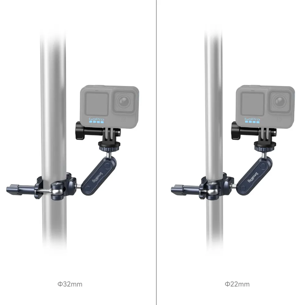 SmallRig Action Camera Handlebar Clamp with Dual Ball Head Arm for GoPro, DJI, Insta360 and Compatible with Motorcycles & Bicycles (Up to 100 km/h) | 4191