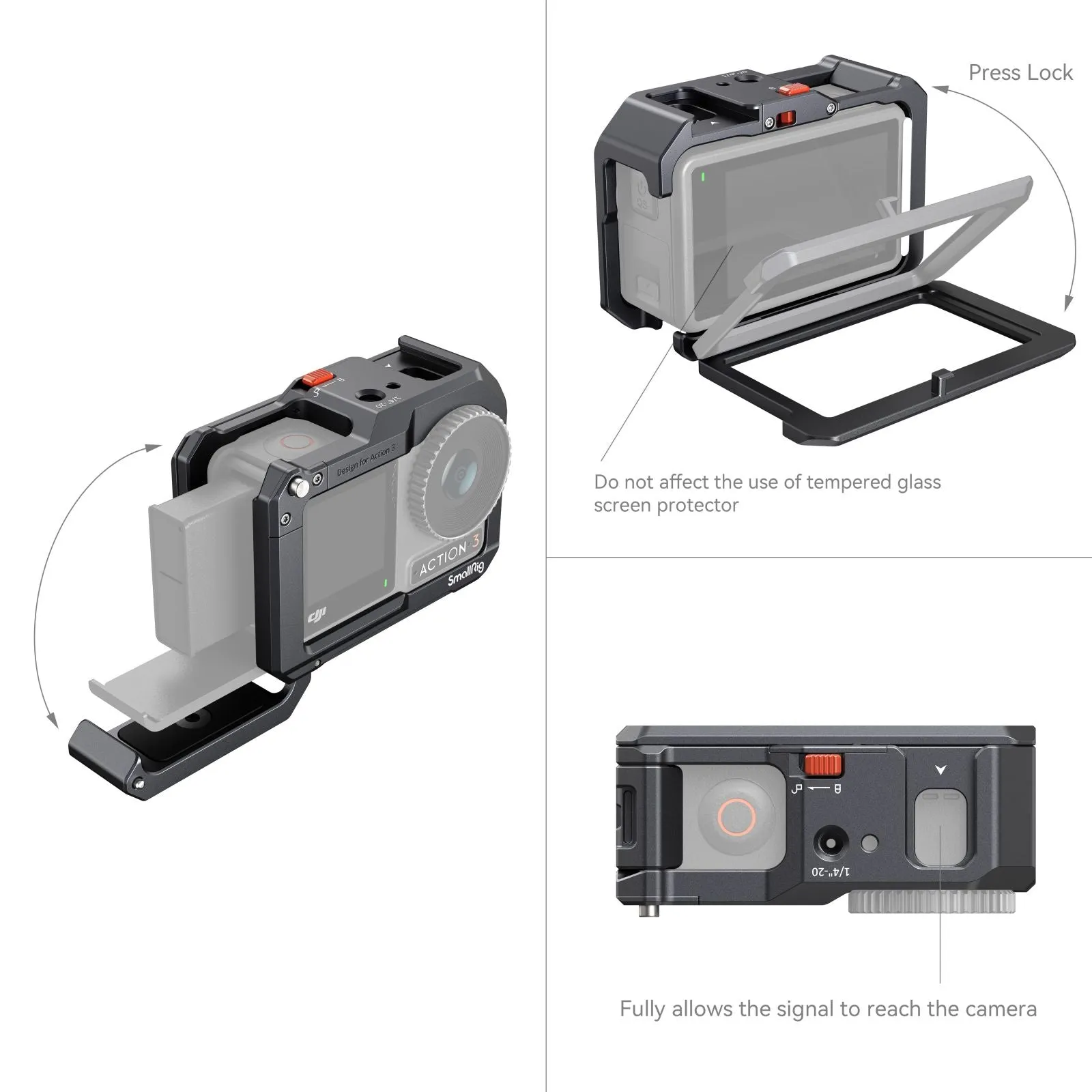 SmallRig Cage for DJI Osmo Action 4 / 3 4119B