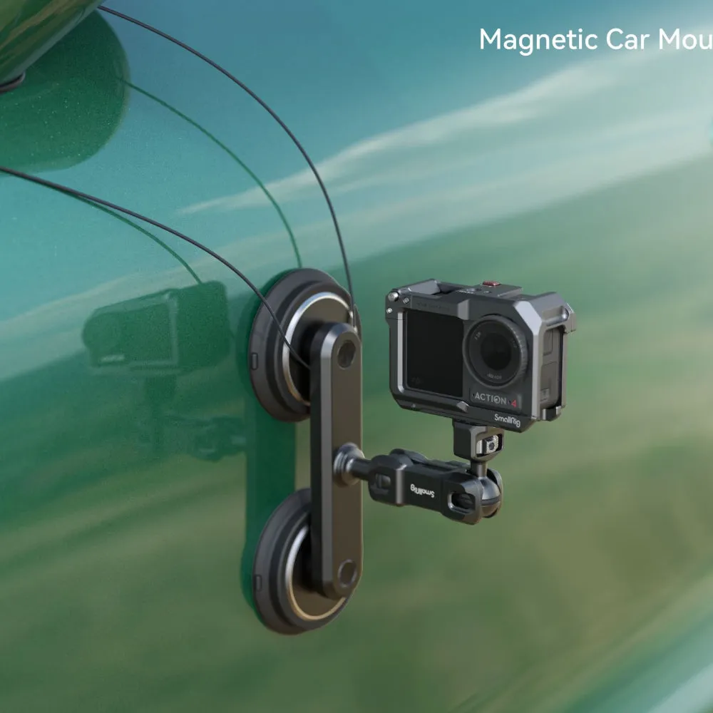 SmallRig Magic Arm with Dual / Single Magnetic Suction Cup & Action Camera Mount Adapter for GoPro, Insta360, DJI Action & 1/4" Thread for Sony, Canon, Nikon, Lumix, FUJIFILM Compact Digital Cameras