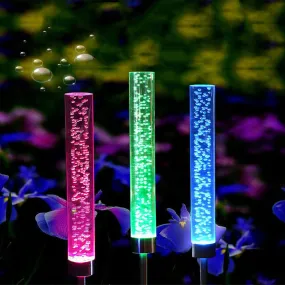 Solar Powered RGB Color Changing Acrylic Bubble Tube Light