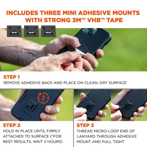 Squids 3151 Coil Lanyard Swivel Hook/detachable Loop, Mini Adhesive Mount, 2 Lb Max, 12", Black/orange, Ships In 1-3 Bus Days