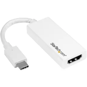 StarTech.com USB-C to HDMI Adapter - White - 4K 60Hz - Thunderbolt 3 Compatible - USB-C Adapter - USB Type C to HDMI Dongle Converter - 1 Pack - 1 x 24-pin Type C USB Male - 1 x 19-pin HDMI Digital Audio/Video Female - 3840 x 2160 Supported - White