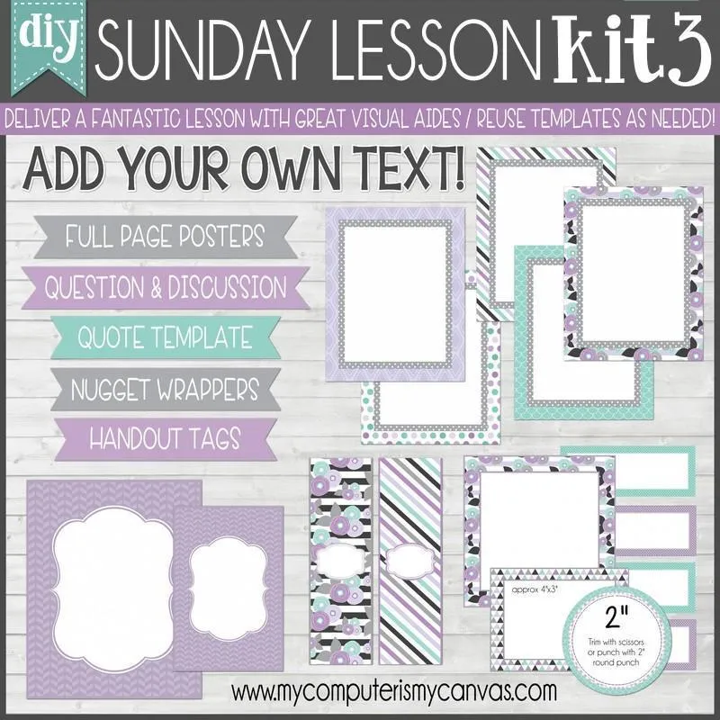 Sunday Lesson Kit BUNDLE A (Kits 1, 2 & 3} PRINTABLE