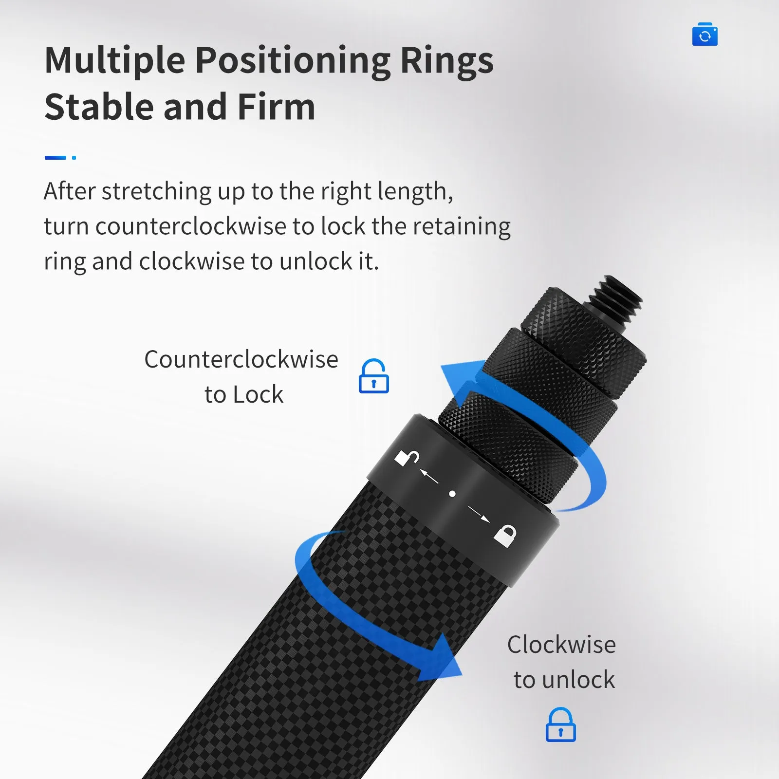 TELESIN 1.16m Carbon Fiber Selfie Stick