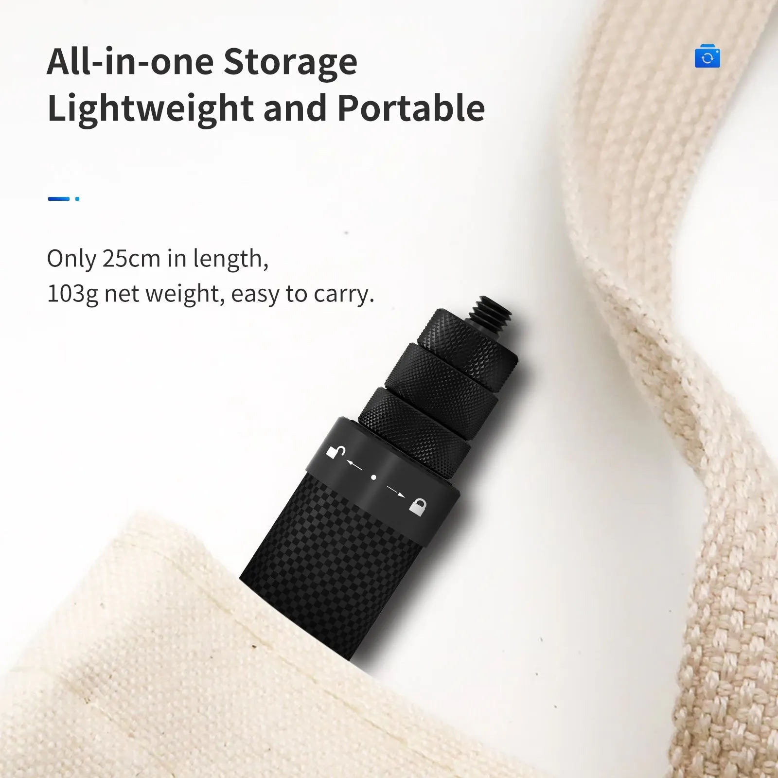 TELESIN 1.16m Carbon Fiber Selfie Stick