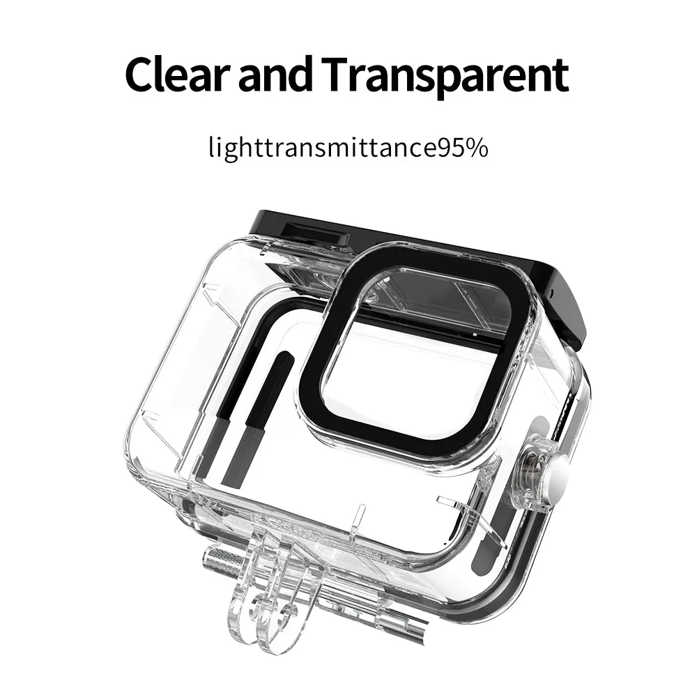 TELESIN 45M Diving Waterproof Case with Lens Filter for GoPro Hero 12/11/10/9