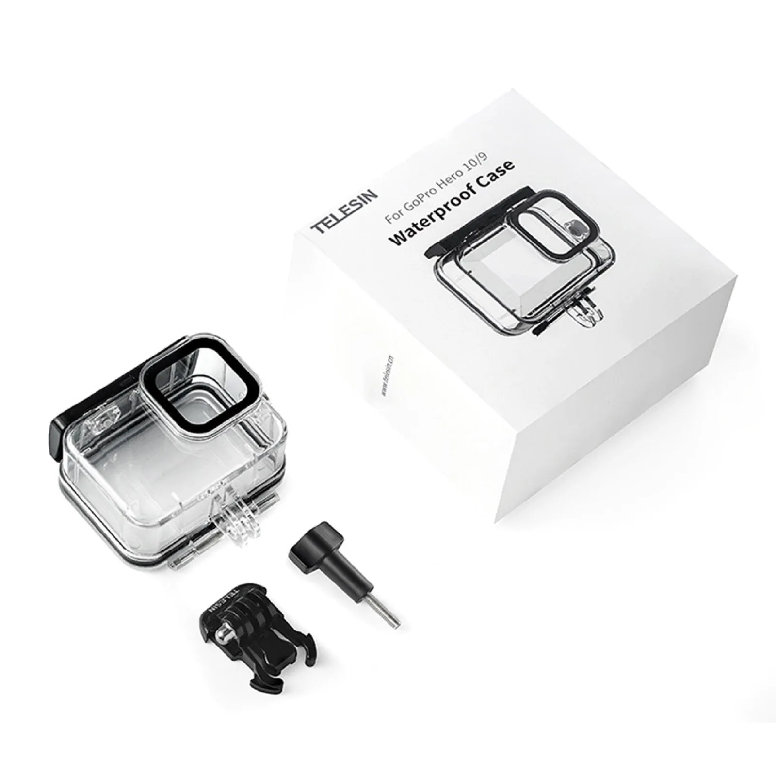 TELESIN 45M Diving Waterproof Case with Lens Filter for GoPro Hero 12/11/10/9