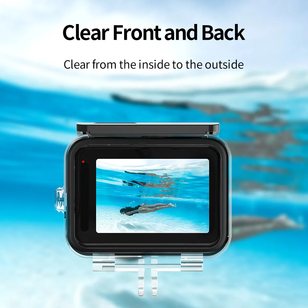 TELESIN 45M Diving Waterproof Case with Lens Filter for GoPro Hero 12/11/10/9