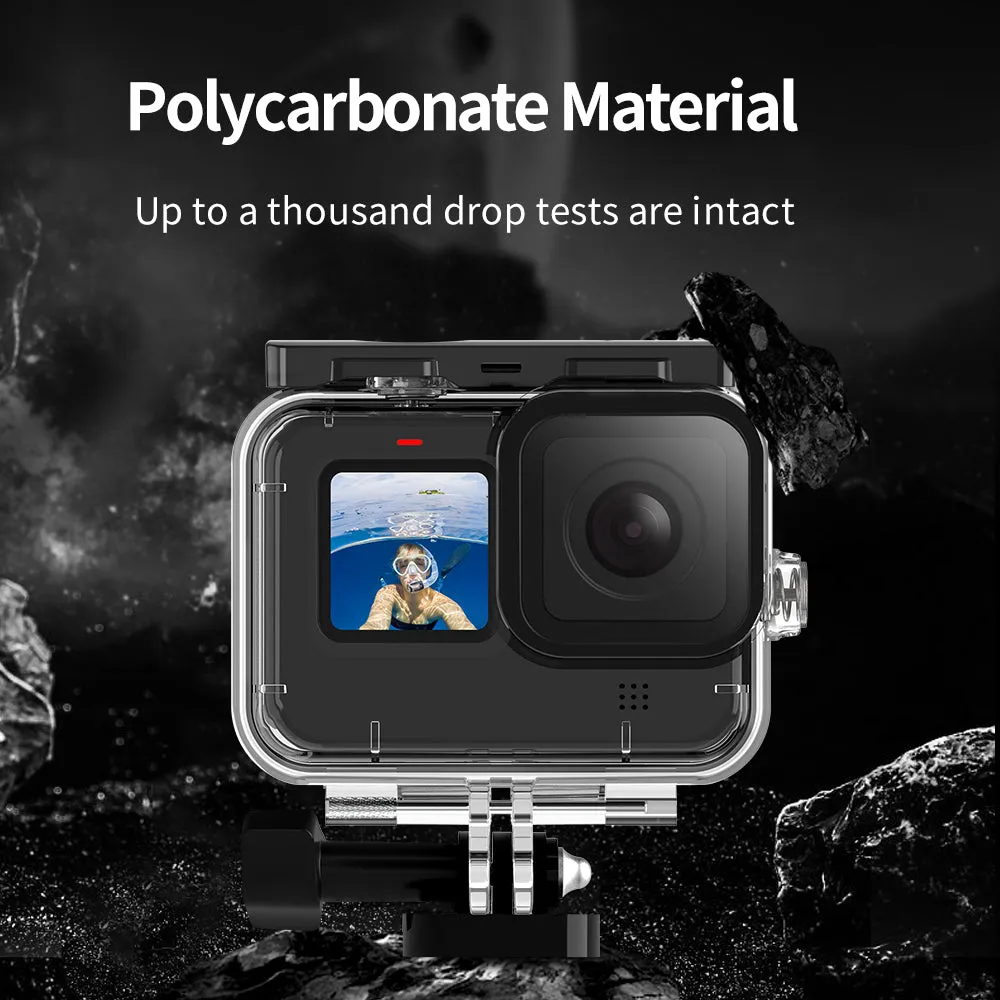 TELESIN 45M Diving Waterproof Case with Lens Filter for GoPro Hero 12/11/10/9