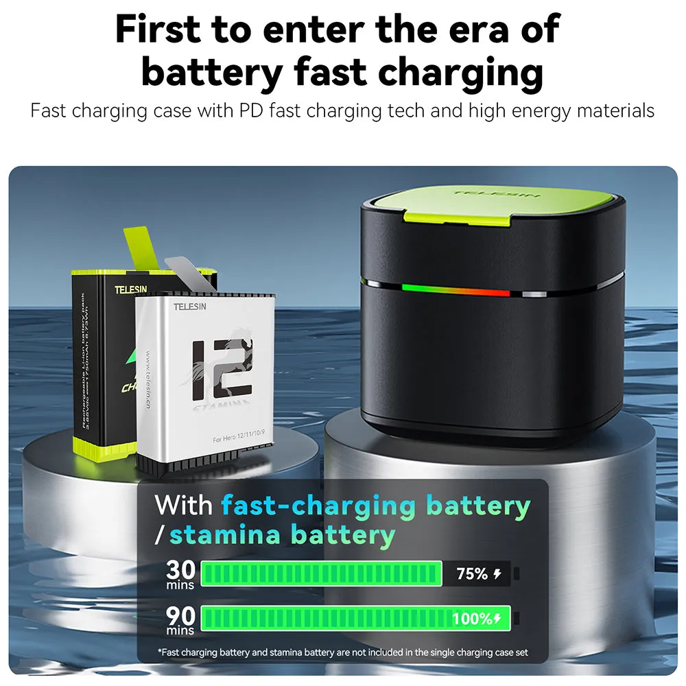 TELESIN Fast Charging Case and Battery Set for GoPro 9/10/11/12