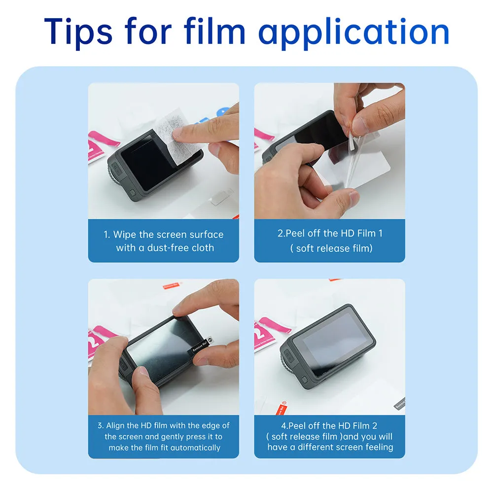 TELESIN HD Protective Film Set for DJI ACTION 3/4