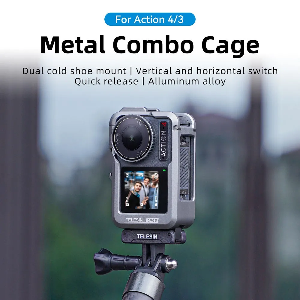 TELESIN Metal Rabbit Cage Frame for DJI ACTION 3/4
