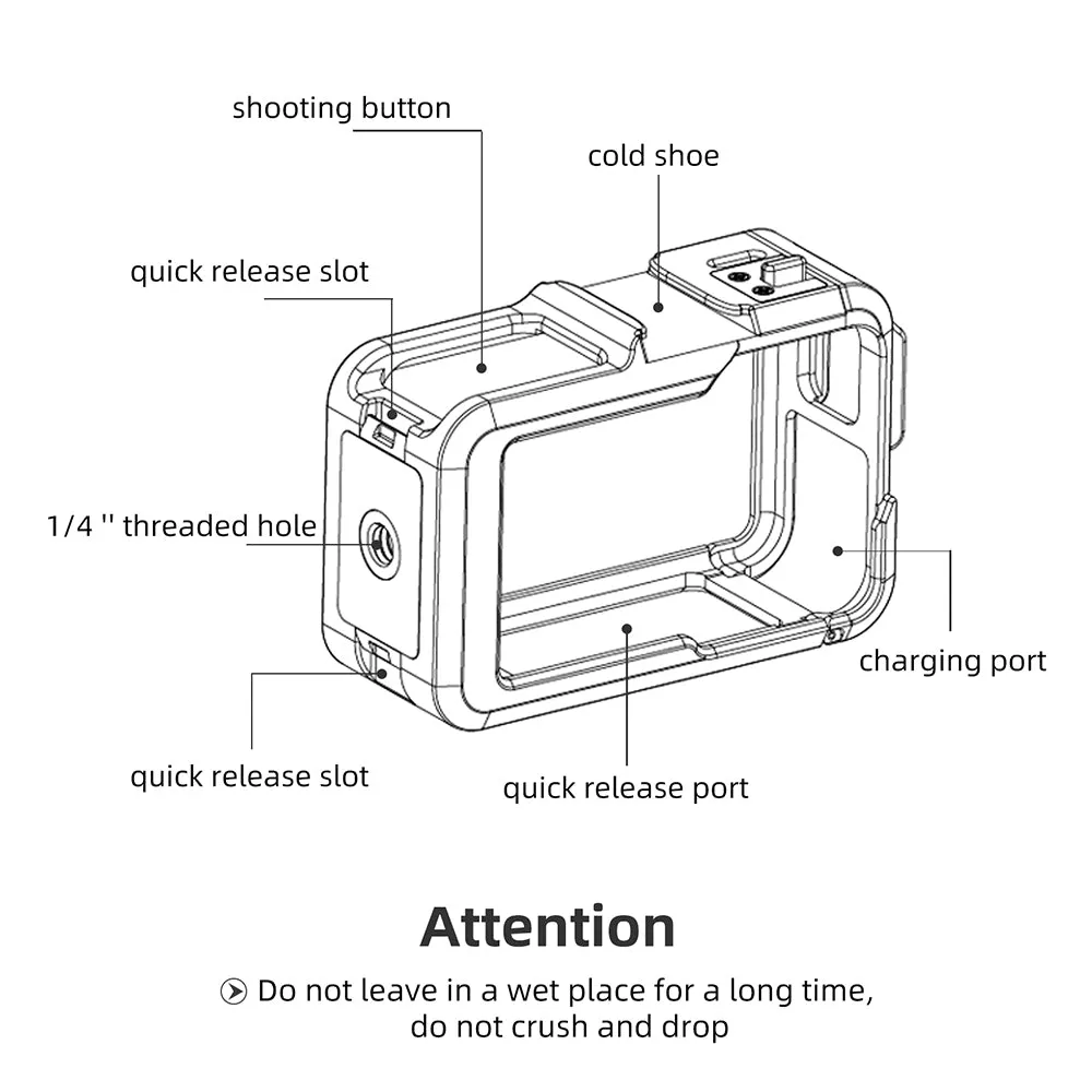 TELESIN Metal Rabbit Cage Frame for DJI ACTION 3/4