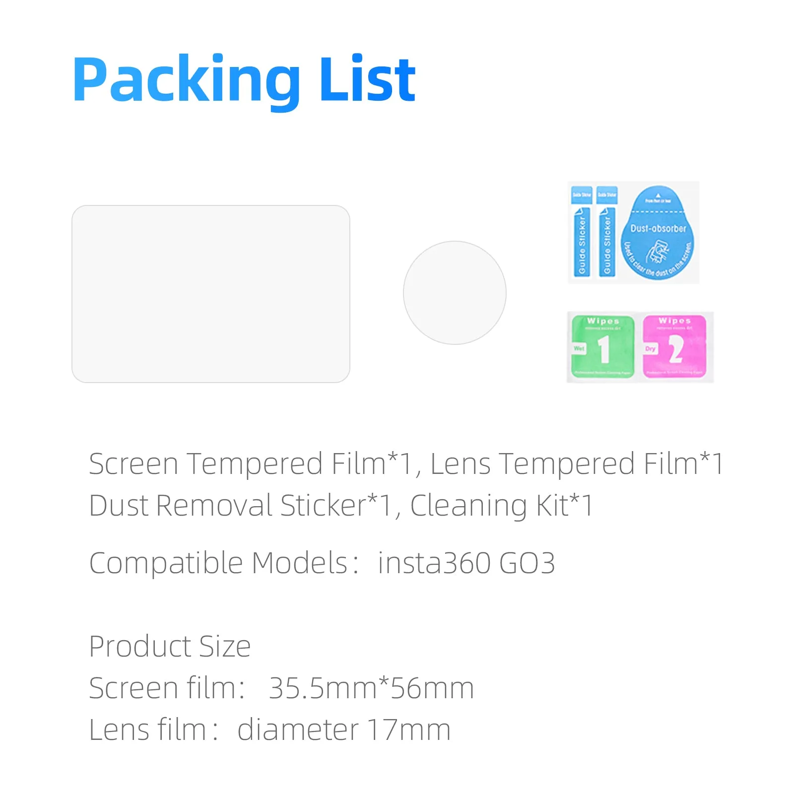 TELESIN Tempered Film for Insta360 GO 3