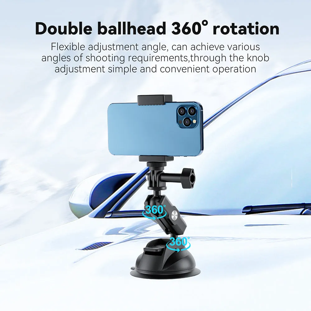 TELESIN Upgraded General Suction Cup Mount for Action Cameras