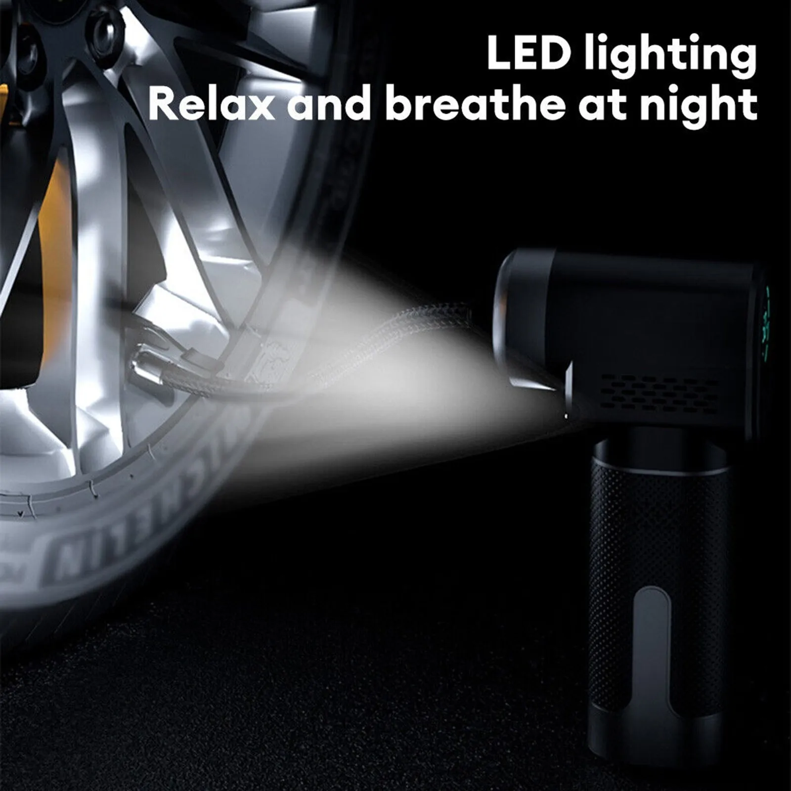 Tire Inflator Portable Air Compressor Night Lighting Cordless