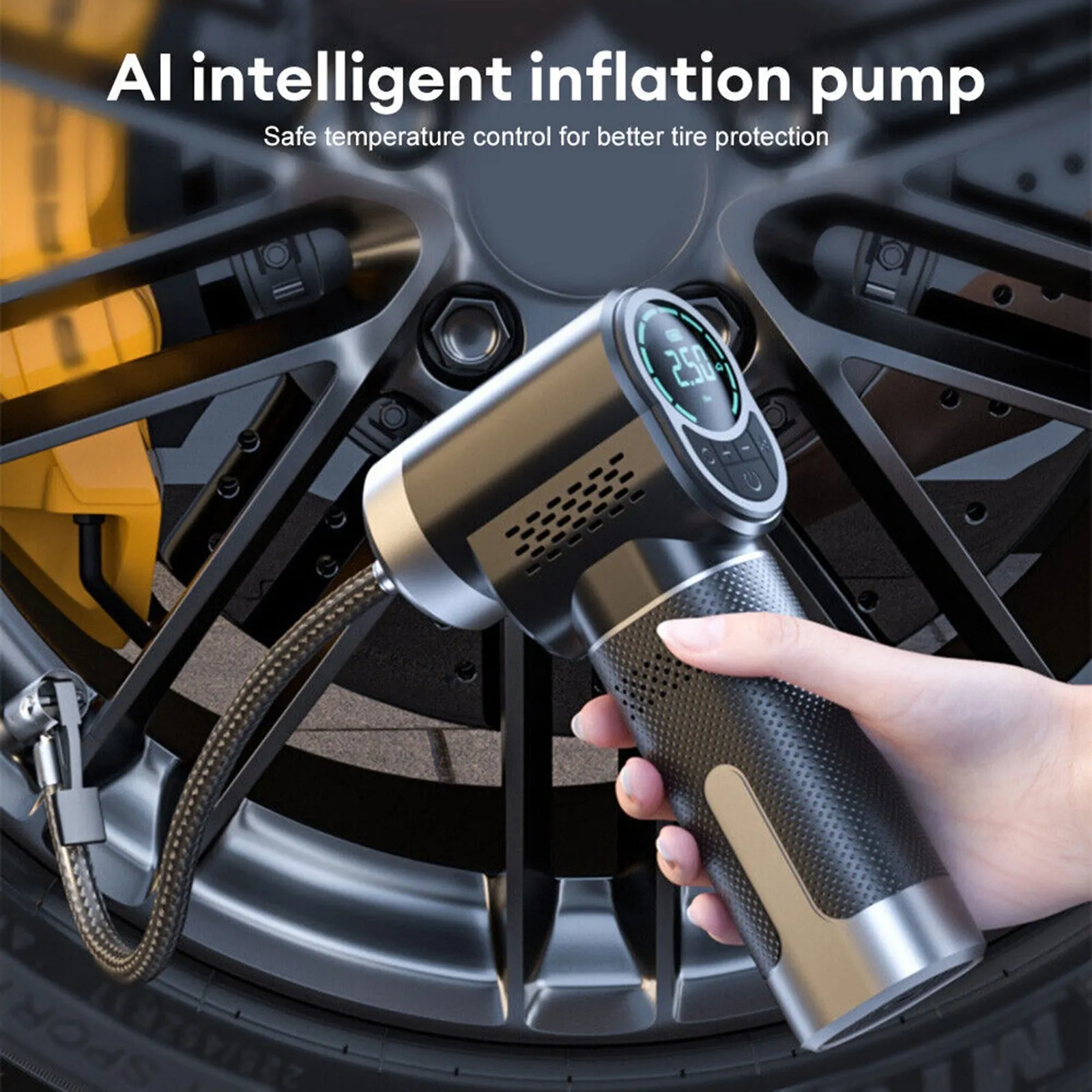 Tire Inflator Portable Air Compressor Night Lighting Cordless