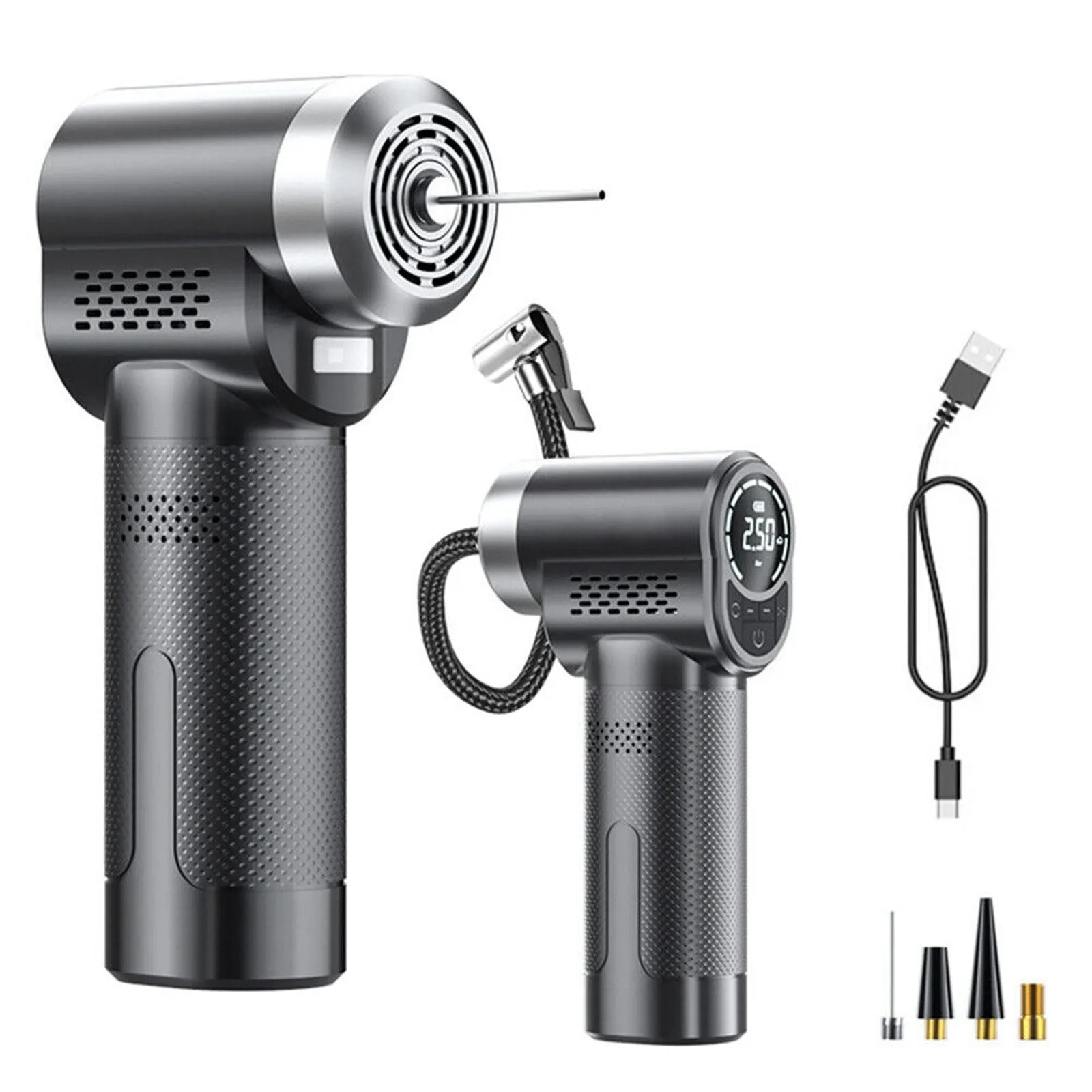 Tire Inflator Portable Air Compressor Night Lighting Cordless