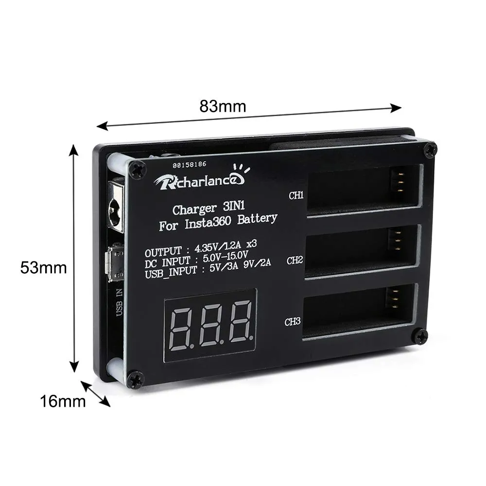 UniOEM 3in1 Insta360 ONE X Battery Charger (Without Power Adapter)