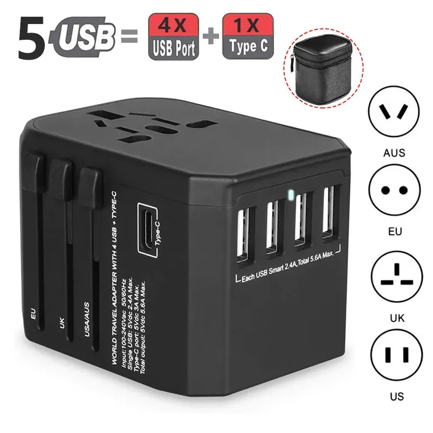 Universal Travel Power Adapter Worldwide Plug Fast Charging