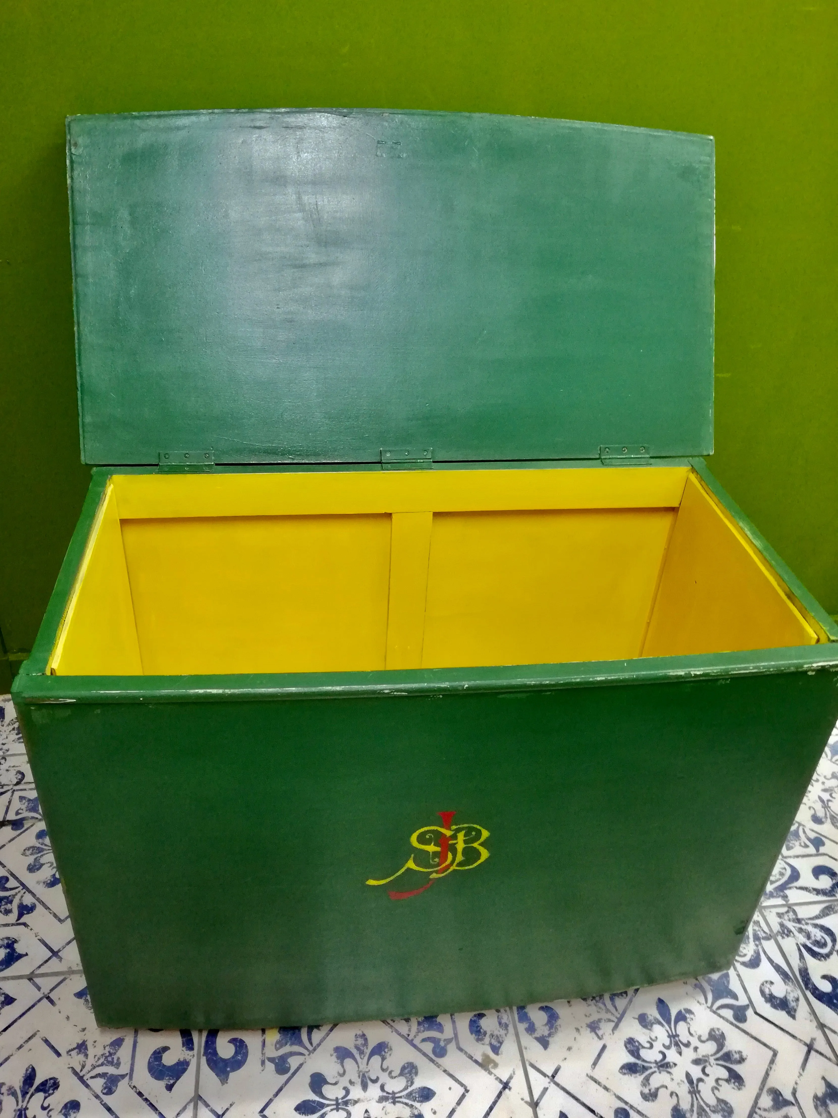 Vintage Blanket Box with monogram - order for Sandra Joy