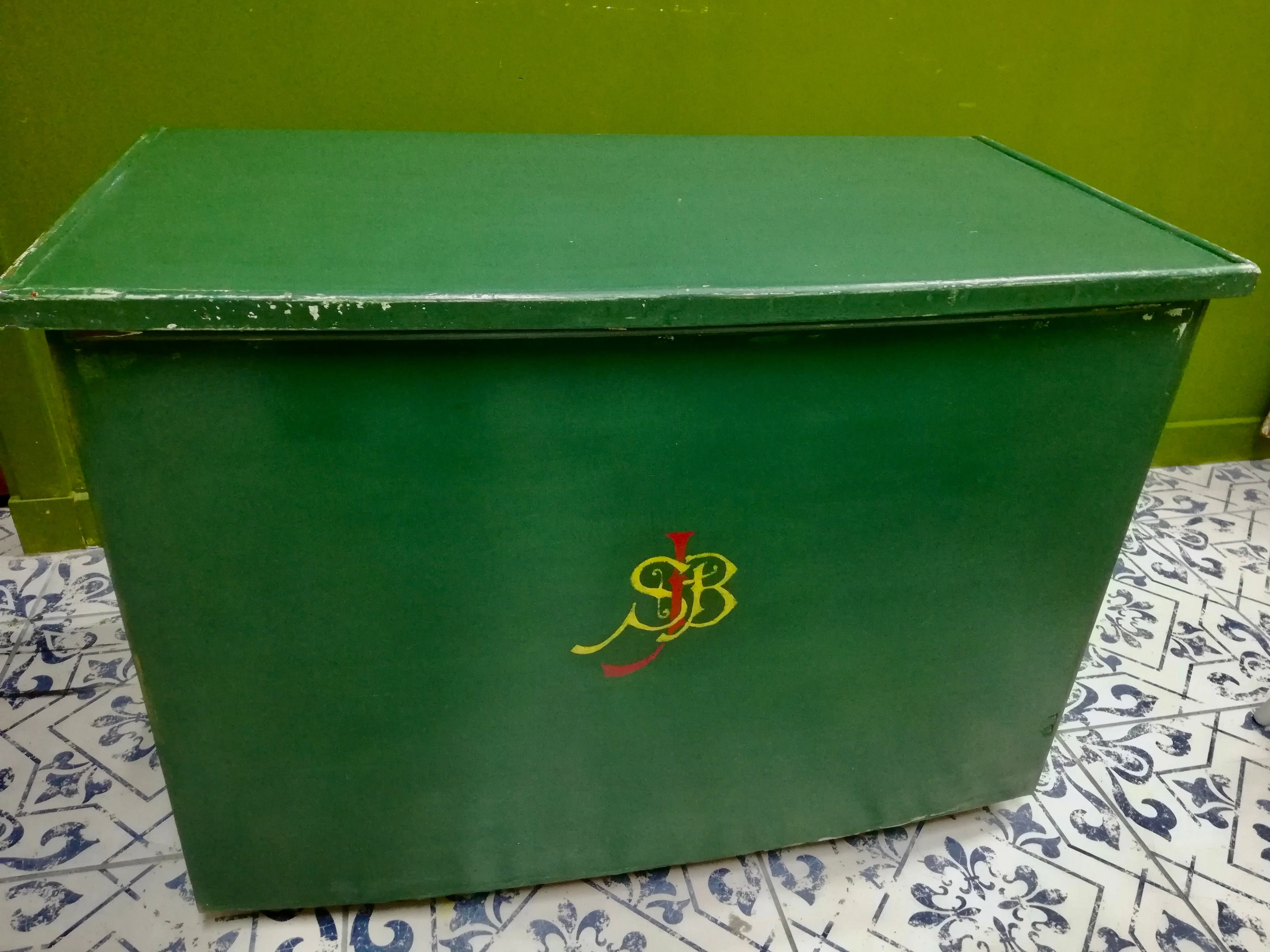 Vintage Blanket Box with monogram - order for Sandra Joy