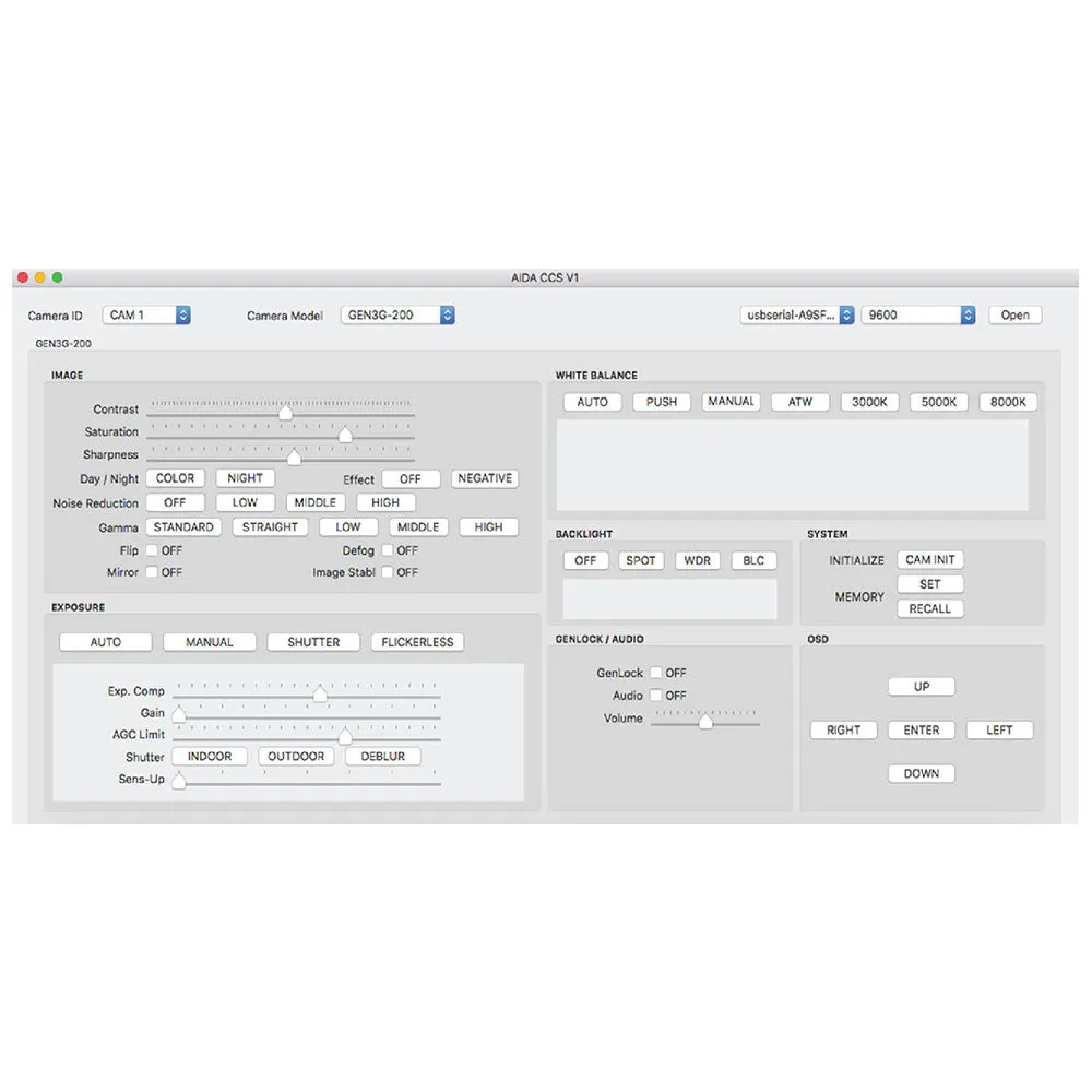 VISCA Camera Control Unit & Software
