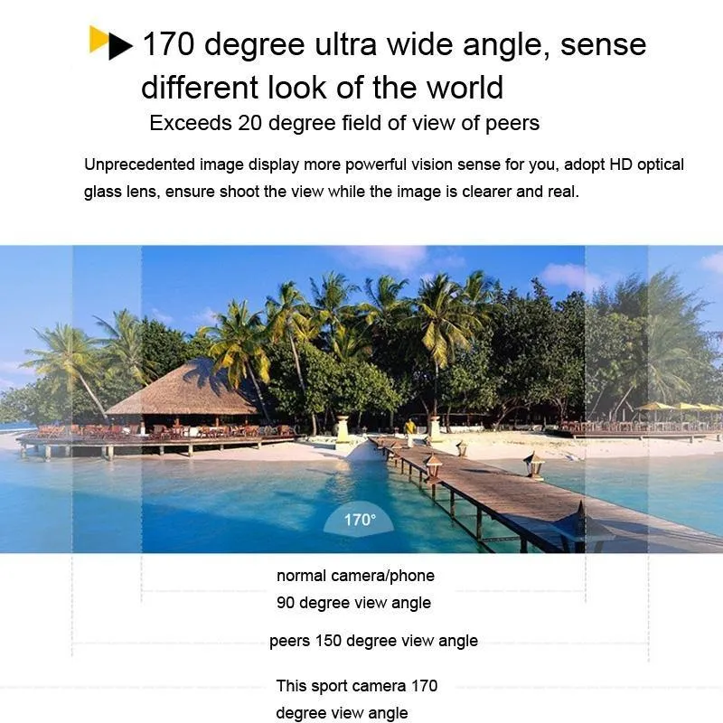 Waterproof Action Camera Case,170 Degree Cameras