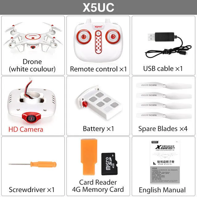 X5UW Drone with WiFi Camera HD 720P Real-time FPV Quadcopter 2.4G 4CH X5UC (No WiFi Camera) RC Helicopter Dron Quadrocopter